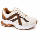 Tênis Feminino Vizzano Metalizado Milano - Branco OFF/Chocolate/Camel 1487.103