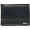 Carteira Pegada Masculina em Couro Preto CA034102-02