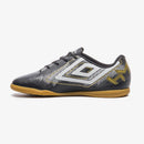 Chuteira Futsal Umbro Heatmap - Preto/Branco/Dourado