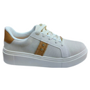 Tênis Vizzano Linho Plataforma Feminino Bran/Areia.