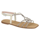 Sandália Rasteira Moleca Cristal/Branco Off - 5558.112