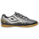 Chuteira Futsal Umbro Heatmap - Preto/Branco/Dourado