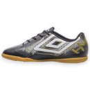 Chuteira Futsal Umbro Heatmap - Preto/Branco/Dourado