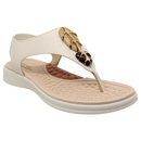 Sandália Feminina Modare Ultraconforto Napa Floather Elástico Branco - 7174.123