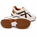 Tênis Feminino Vizzano Metalizado Milano - Branco OFF/Chocolate/Camel 1487.103
