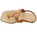 Sandália Rasteira Moleca com Elástico Camel - 5558.114