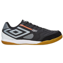Chuteira Futsal Umbro PRO 5 Bump - Preto/Prata/Coral