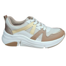 Tênis Feminino Modare Branco OFF, Dourado/Manteiga.