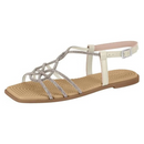 Sandália Rasteira Moleca Cristal/Branco Off - 5558.112