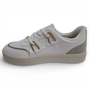 Tênis Vizzano Feminino Casual Branco/Dourado/Branco OFF