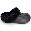 Sandália Babuche Peluciada Feminina Moleca - Preto